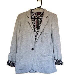 *NEW* MATERIAL GIRL Y2K Grey Leopard Print Women's Jacket Size Large